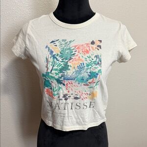 Hollister Cream Artistic Crop Top